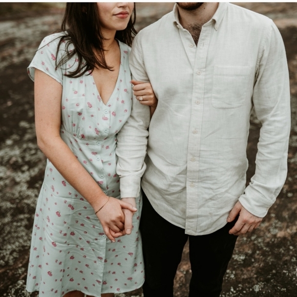 Reformation Denise Floral Blue Midi Dress Size Large - Picture 4 of 5